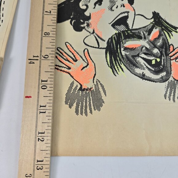 Vintage 1940s Halloween Paper Bags Trick or Treat Witch Skeleton Lot of 3 - Picture 4 of 8